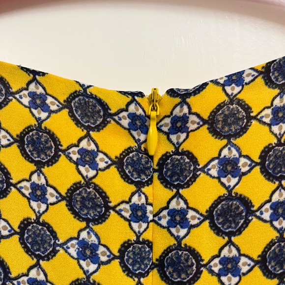 Rose + Olive Sleeveless Yellow Blue Geometric Print Blouse S - Picture 10 of 11